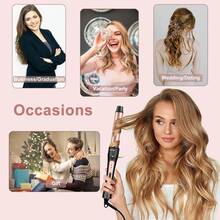 3-In-1 Curling Iron Set, Includes 0.75-1 Inch Tapered Curling Wand, 1.25 Inch Large Curling Wand And 0.35 Inch Small Curling Wand, Interchangeable Ceramic Barrels, Suitable For Short And Long Hair - US A Type Plug(110-127V) - View 6