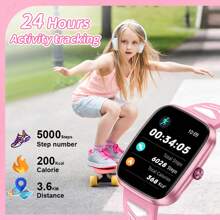 LIGE LIGE New Smart Kids Watch 1.75-Inch HD Square Large Screen, A Variety Of Fun Puzzle Games, HD Cameras, Video And Music Players, Audiobooks, Learning Cards, Alarm Clock Reminders, Waterproof, Birthday Gifts, Smart Watches For Boys And Girls