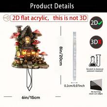 1 件透明亚克力蘑菇屋花园桩，适用于户外、草坪、花盆和庭院装饰、花园配件、花园桩，让您的花园更加生动，太阳能供电，无需电力 - A - 查看 4