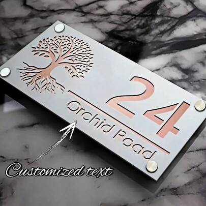 1ชิ้น ป้ายประตูอะคริลิค 3D แบบปรับแต่งได้พร้อมดีไซน์ต้นไม้แห่งชีวิต - ป้ายหมายเลขบ้านและชื่อแบบติดผนังส่วนบุคคล, ตัวเลขลอยสำหรับตกแต่งบ้านและสำนักงาน, ติดตั้งง่าย, ไม่ต้องใช้ไฟฟ้า, ป้ายประตูส่วนบุคคล | ป้ายผนังตกแต่ง | ป้ายติดตั้งง่าย, ของตกแต่งแขวนประตู, มัลติฟังก์ชั่น, ทนทาน, ประดับ, ใช้ซ้ำได้, สวยงาม, มีสไตล์, มีสีสัน, ทันสมัย, กำหนดเอง, ส่วนบุคคล, ไม่เหมือนใคร, ป้ายและโล่ที่กำหนดเอง, ของใช้ในบ้านและของตกแต่ง, บรรยากาศคริสต์มาสในบ้าน, ของที่ระลึก, ใช้ซ้ำได้, น่ารัก, การใช้ชีวิตอย่างหรูหรา, การใช้ชีวิตอย่างมีศิลปะ