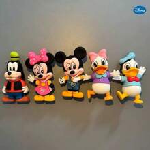 Disney Imanes de nevera de Mickey y Minnie de dibujos animados de Disney, figuras hechas a mano de Donald y Daisy - Lindos, de colores mixtos, de material PVC. Decoraciones de fiesta con imanes fijos. Perfectos como regalos para amigos, fiestas y graduación.