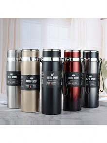 Butelka na wodę ze stali nierdzewnej, kubek do kawy, duża pojemność, zestaw do bufetów do uprawiania sportów na świeżym powietrzu i fitnessu - Wielokolorowe - Zobacz 1