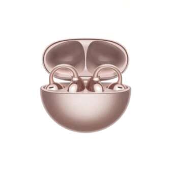 Huawei Auriculares inalámbricos Bluetooth FreeClip, ajuste cómodo y estable, resistente al agua y al sudor IP54, canal izquierdo/derecho adaptativo, llamada clara con IA, larga duración de la batería, control gestual, color oro rosa