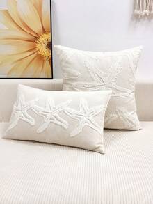 Vỏ gối hình sao biển thêu không có ruột - Đế màu be thêu trắng 1 - Xem 11