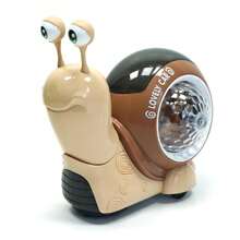 Caracol giratorio motorizado con luz - Juguete electrónico interactivo para niños - Con luces LED y música - Proyección de iluminación y sonido - Reptación para bebés - Apto para niños y niñas