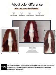 Chic Long Body Wave Synthetic U Part Lace Wig For Women - Adjustable Net Cap, Perfect For Cosplay & Parties, 26 Inches Party(Excluding Accessories) - Burgundy - View 7