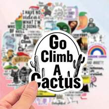 50pcs Snarky MEME Cartoon Graffiti Stickers, Waterproof For Water Bottle, Computer, Luggage, Halloween, Easter, Funny Phrases