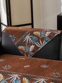 1PC Tropical Print Sofa Cushion Modern High Sense Style Living Room Home Decoration Sofa Cover For Single 2 Persons 3 Persons 4 Persons Sitting Sofa Chenille Fabric Jacquard Knitting Process Pet Anti-Dirty Sofa Cover Cushion - Coffee Brown - View 9