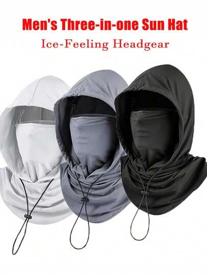 1 pieza Máscara facial de seda de hielo ligera y transpirable, pasamontañas de protección solar para verano, apto para actividades al aire libre, viajes, senderismo, ciclismo