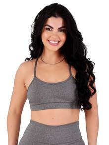 Premium Reinforced Polyamide Strap Top Fitness Gym Strap Top - 淺灰色 - 查看 5