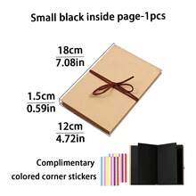 Black Card Photo Album Accordion Style DIY Foldable Mechanical 3D Book, Couples Graduation Gift, 3 Inch Instant Film Album, Star Card Holder, Back To School Season Decor Gift Set With 1 Rope, 1 Corner Sticker, Black & Pink Heart Arch Design For Anniversary/Holiday