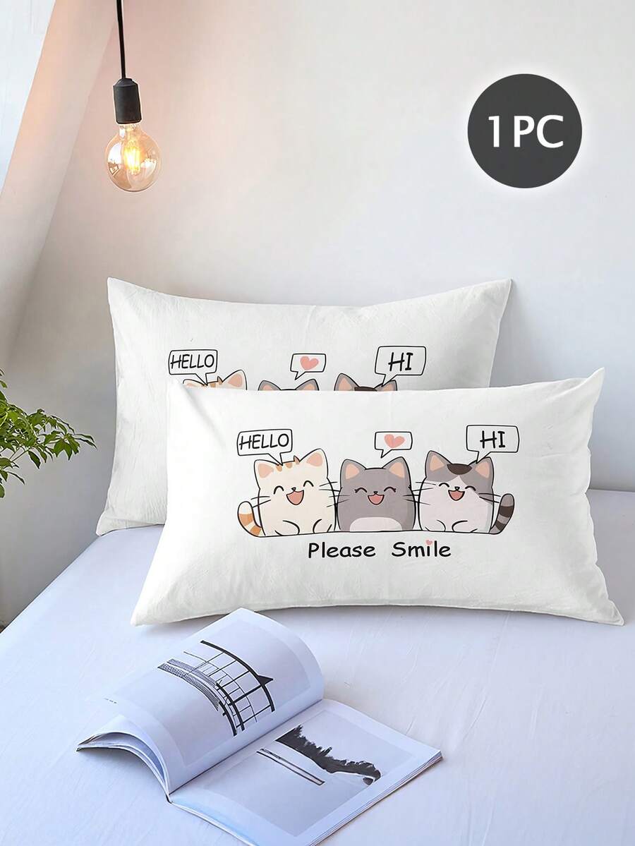 1pc 100% Polyester Digital Print Pillowcase Without Filler