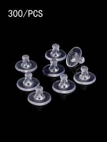 100pcs Handmade DIY Earring Accessories, Including Earring Hoops, Clear Plastic Earring Backs, Soft Earring Nuts, Silicone Earring Posts, Jewelry Making Tools - Earring Backs, Earring Backs Replacements, Ear Nuts, Earring Backs - Ear Plugs - View 10