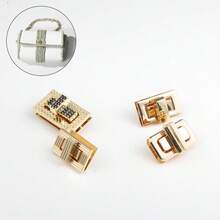 1pc Personalized Rectangle Multi-Style Metallic Bag Lock Hardware, Die-Cast Bag Hardware Screws Lock, Suitable For Wallet Twist Lock Bag, Handbag Lock, DIY Wallet Making Supplies - Multicolor - View 3