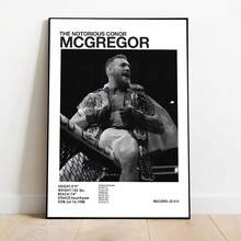 1 件无框流行黑白 U-终极格斗冠军赛 UFC 海报帆布印刷画墙饰健身房装饰 - 彩色 - 查看 23