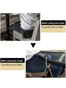 1PC Starry Night Pattern Hanging Hook Exquisite Printed Purse Folding Hanger For Tables Desk For Hanging Bags - Blue - View 6