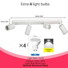 Decorative Ceiling Mounted Linear Track Lighting, Wall Decor, Living Room Decor, Single/Double/Triple/Quad Head Aluminum Spotlight With GU10 Lamp Holder, Vintage Style, With Or Without Bulbs, Easy Installation, Hardwired, Suitable For Exhibition Hall/Reading Room/Dining Room/Bar/Bedroom/Cafe/Dining Hall/Clothing Store/Living Room, Available In Multiple Sizes As Needed - Ceiling Chandelier GU10 Lamp Holder - View 48