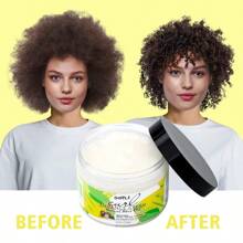 Crema potenciadora de rizo GOIPLE de tamaño familiar con aceite de manteca de karité, define los rizos, potencia los rizos, esencia moldeadora de volumen capilar, hidrata y suaviza el cabello para lograr rizos suaves, hidrata y brillo, producto de peinado anti-encrespamiento para cabello ondulado y rizado, acondicionador de dejado en el cabello con elastina