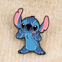 Disney 1 pièce Broche Disney Stitch, épinglette émaillée distinctive - Insigne mignon pour sacs à dos et vêtements, accessoire de broche pour vêtements, attache de sac