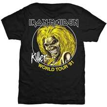 Iron Maiden Killer World Tour 81 T Shirt - Black - View 4