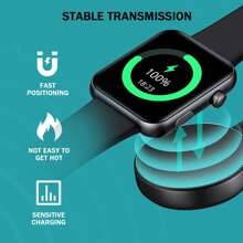 EIGIIS 1pc Watch Charger Compatible With Galaxy Watch 6/4/3/5pro, Wireless Magnetic Fast Charging (Black)