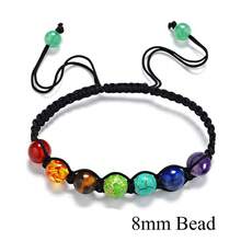 1pc 7 Chakra Beaded Bracelet - Adjustable, Handmade With Vibrant Stones For Balance - Perfect Spiritual Gift Or Lucky Charm, Rope Bracelet For Everyday Wear - Multicolor - View 1
