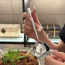 Stainless Steel Large Head Spoon, Thick Soup Spoon, Highly Attractive , Deepening, Large Spoon, Household Spoon, Hotel Buffet Spoon