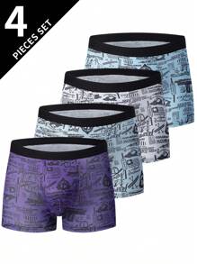 4 Pack Teen Boys Mid-Rise Boxer Briefs