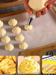 100 pièces Sac à douille jetable triangulaire - pour la décoration de gâteaux, biscuits, cupcakes et dessert DIY, articles de cuisine et nécessités de restaurant