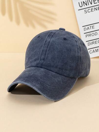 1 Pc Solid Color Vintage Washed Baseball Cap, Classic Casual Stylish Vintage Soft Sweatband Adjustable Size Lightweight Sun UV Protection Versatile Dad Hat, Suitable For Outdoor Sports Daily Wear Party Vacation Perfect Gift For Friends