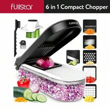 Fullstar Vegetable Chopper - Vegetable Slicer - Onion Chopper With Container - Pro Food Chopper - Slicer Dicer Cutter - Kitchen Gadgets - Chopping - Blade - Handy Set Utensils Stainless Steel - 6 In 1 Compact - View 2