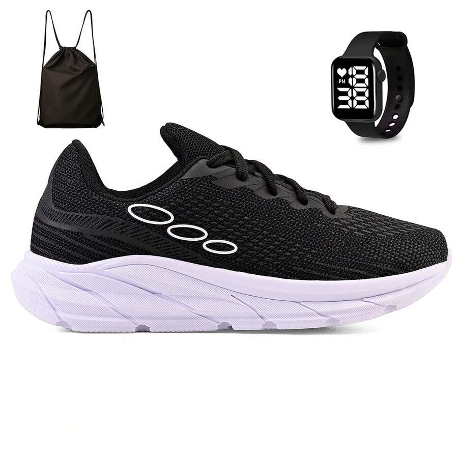 CALCADOS LGHT LIGHT Unisex Gym Sports Tennis Kit + Backpack Bag And Watch - Gris - Ver 1