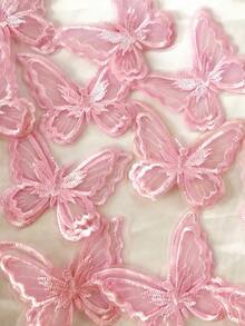 10/20 piezas Parche bordado de mariposa para coser, insignia para boda y vestido de novia, aplique bordado para manualidades de costura y DIY - Multicolor - Ver 7