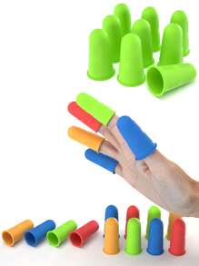 Set di 3 proteggi dita in silicone - resistenti al calore, antiscivolo, riutilizzabili per lavorazioni con pistola a colla a caldo, progetti fai-da-te