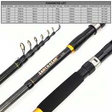 Vara de Pesca Telescópica de 1,8m a 3,6m com Opção de Molinete, Cabo de Cortiça, Fibra de Carbono, Vara de Carpa Multifuncional Spinning, Vara de Viagem Portátil, Equipamento de Pesca