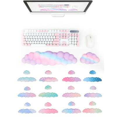 2 Stücke wolkenförmige Memory-Schaum Handgelenkauflage, ergonomische Wolken-Armauflage mit rutschfester Basis, geeignet für Tippen, Gaming, Laptop-Nutzung
