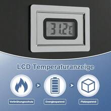 ROVOGO LED Duschpaneel mit Armatur, 5 Funktionen Duschsäule mit Einhebelmischer, Wasserfall, Regendusche, Massagedusche, Wanneneinlauf und Handbrause, Duschpaneele Komplett aus Edelstahl Gebürstet - 1(1)	 Schwarz mit Temperaturanzeige - Übersicht 3