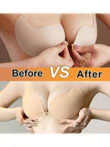 1 Pair Mango Cup Cleavage Enhancing Adhesive Bra, Breathable Lift-Up Backless Invisible Strapless Bra, Sexy Bust Lifting Nipple Cover. Suitable For Daily Wear, Sports, Beach Party, Formal Dress, Dating & Outing