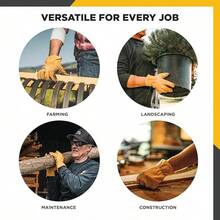Guantes de trabajo de piel reforzada para hombre, talla pequeña. - Bronceado (Saddletan) - Ver 6