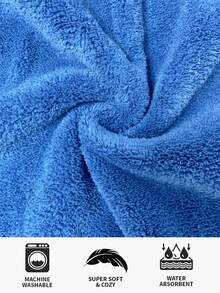 1pc Kids Hooded Bath Robe, Quick Dry Thick Soft Coral Fleece, Absorbent Bathrobe For Beach, Pool, Shower, Home Use - Multicolor - View 8