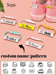 5/10/20/50/100pcs Customized Shoe Name Rings, Personalized Name Rings, Customized Name Tags, Clothing Tags, School Bag Tags, Luggage Tags, Waterproof And Non-Fading, Rubber Material Is Soft And Wear-Resistant, Suitable For All Styles Of Shoes, Reusable, Multi-Functional, Ornamental, Reusable, Exquisite, Stylish, High-Quality, Colorful, Modern, Custom, Tea Room, For Valentine's Day, For Mother's Day, For Birthdays, For Father's Day, For Graduation, For Weddings, For Housewarming, Warm Ambience, Autumn Home Refresh, Xmas Decoration, Home Harmony - Style a - View 1