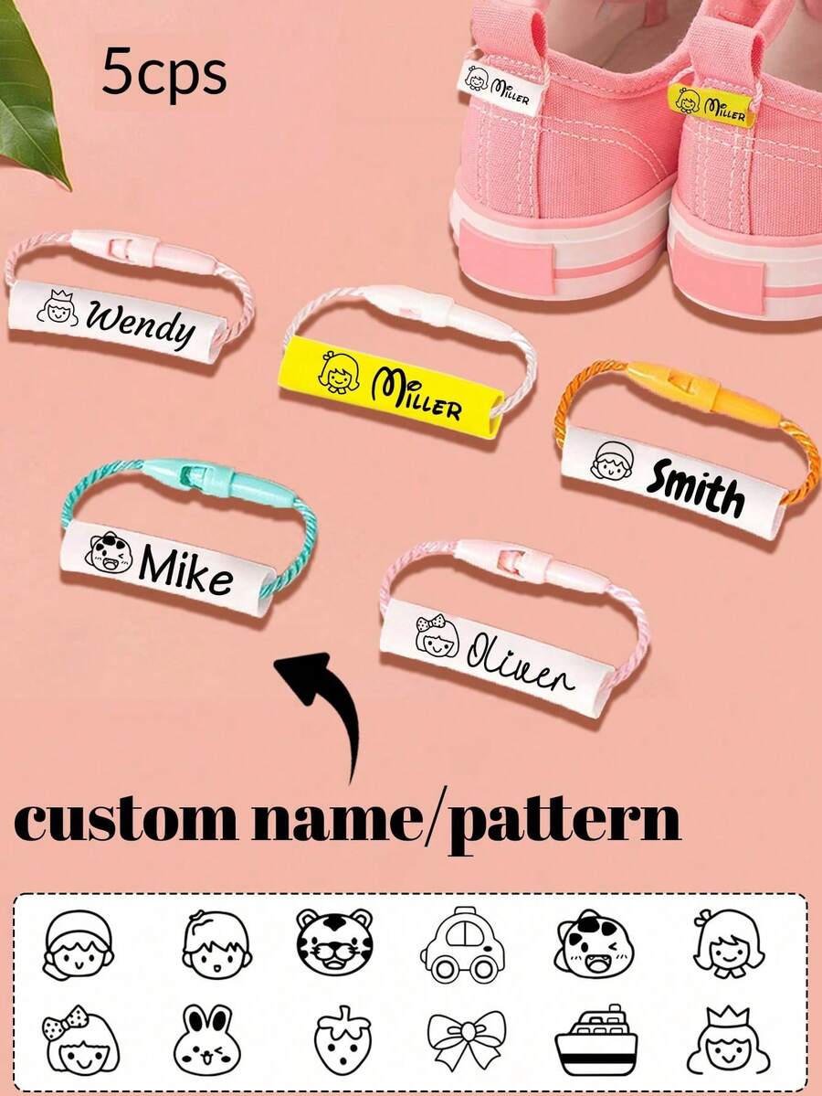 5/10/20/50/100pcs Customized Shoe Name Rings, Personalized Name Rings, Customized Name Tags, Clothing Tags, School Bag Tags, Luggage Tags, Waterproof And Non-Fading, Rubber Material Is Soft And Wear-Resistant, Suitable For All Styles Of Shoes, Reusable, Multi-Functional, Ornamental, Reusable, Exquisite, Stylish, High-Quality, Colorful, Modern, Custom, Tea Room, For Valentine's Day, For Mother's Day, For Birthdays, For Father's Day, For Graduation, For Weddings, For Housewarming, Warm Ambience, Autumn Home Refresh, Xmas Decoration, Home Harmony - Style a - View 1