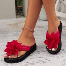 Plus Size 36-43 Women Casual Flower Print House Slippers - Comfortable Sandals