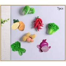 1pc/3pcs/4pcs/5pcs/5pcs-1/6pcs/6pcs-1/7pcs/8pcs/9pcs/10pcs/10pcs-Style 1/10pcs-2/11pcs New Cartoon Fruit & Vegetable Design Magnetic Resin Refrigerator Stickers, Nature Style Magnetic Refrigerator Stickers, Cute Decorative Piece, Office Desk Decor, Personalized Accessory For Fridge, Whiteboard, Storage Cabinet, Dishwasher, Kitchen Decor, Home Decor, Valentine's Day Gift, Gift For Friends & Family