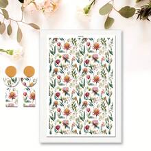 Watercolor Flower Transfer Paper - 1 Sheets Vintage Rustic Floral Transfer Paper For Polymer Clay Earrings, Retro Flower Clay Transfer Paper For Jewelry - Multicolor - View 17