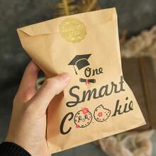 Bolsas con galletas y dulces de graduación, decoraciones para fiesta de graduación, bolsas de regalo pequeñas, bolsas de papel de regalo con pegatinas de sellado - Como se muestra en la imagen - Ver 6