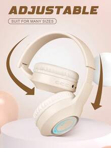 新款可折叠无线耳机，具有 HIFI 立体声低音、全包耳设计、电池寿命长、经济实惠的礼物、时尚、兼容智能手机和游戏手柄、低延迟、防汗带麦克风