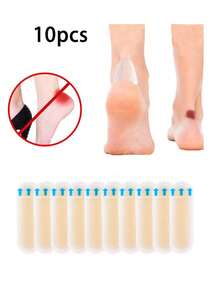 10pcs Waterproof Blister Bandages - Waterproof Gel Pads For Heel & Toe Protection, Rubber Gel Heel & Toe Protectors, Anti Friction Adhesive Patches For Blister Prevention, Transparent Relief Pads For Hiking, Sports & Shoe Comfort