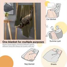 Kingfisher With Golden Crown, Bird On A Branch, Nature Wildlife, Home Use, Travel, Camping, Personalized Blanket A Perfect Gift For Family And Friends_00001_