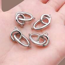 1/3/5 piezas Conector redondo y ovalado enchapado en oro 18K real, hebillas de cierre de resorte para collares, cierres y anillos de resorte de latón O para hacer joyería DIY, pulseras y collares